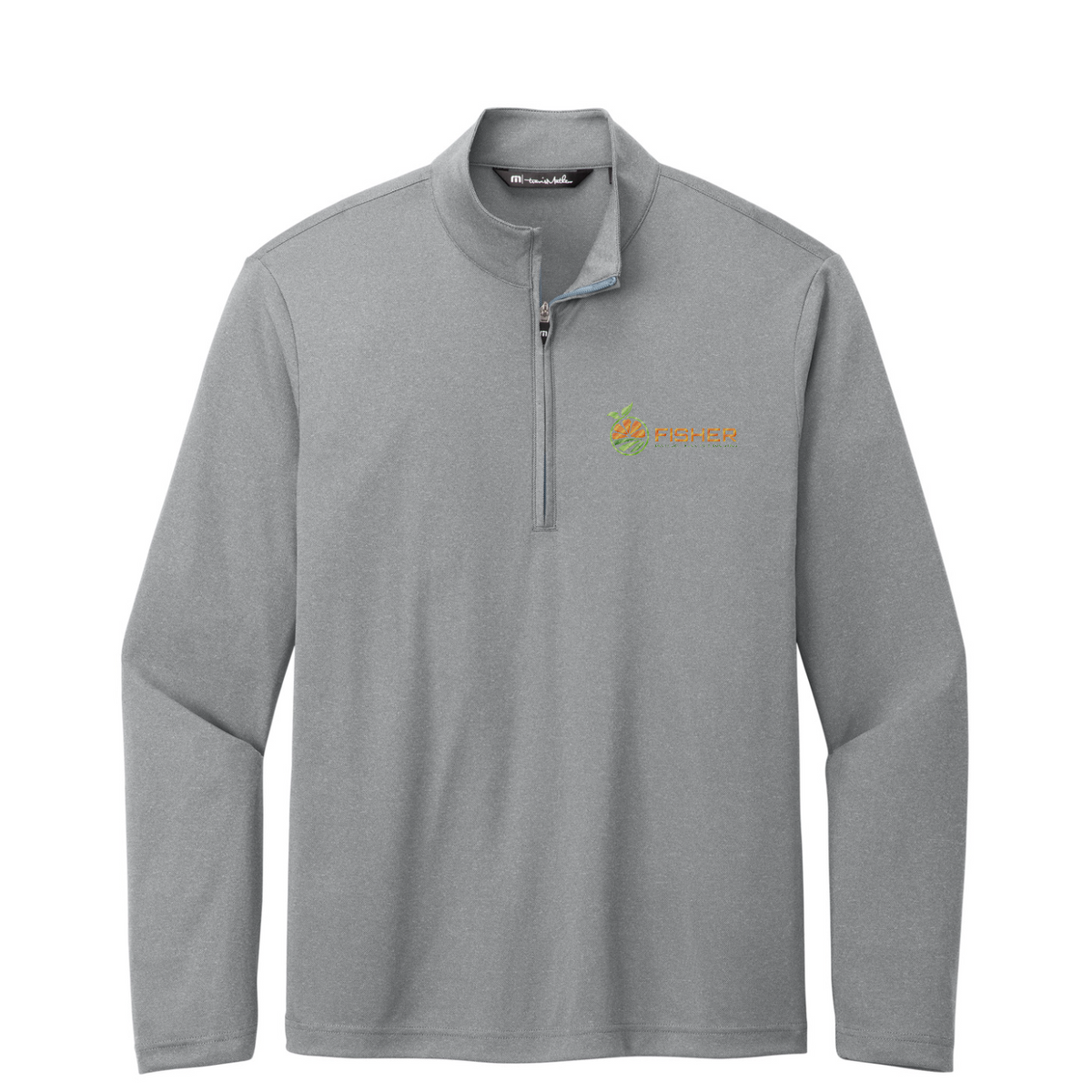 TravisMathew Coto Performance 1/4-Zip - Embroidered — Quiet Shade Grey Heather