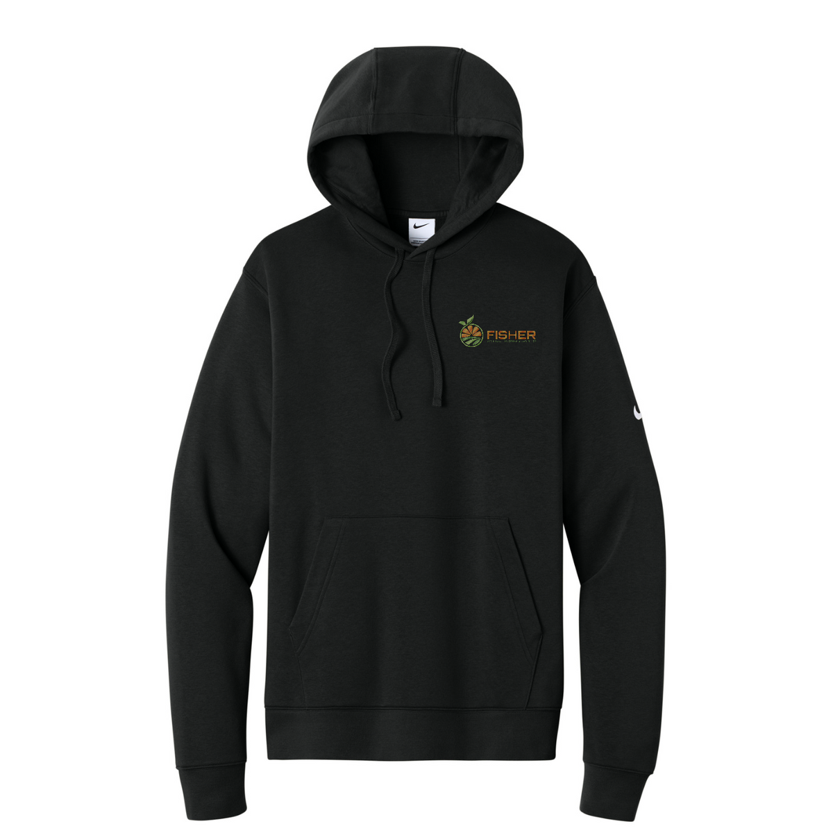 Nike Club Fleece Sleeve Swoosh Pullover Hoodie - Embroidered — Black