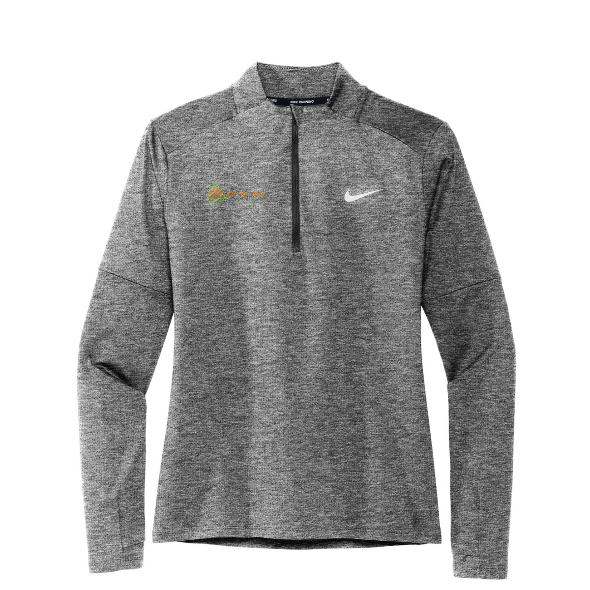 Nike Women's Dri-FIT Element 1/2-Zip Top - Embroidered — Black Heather