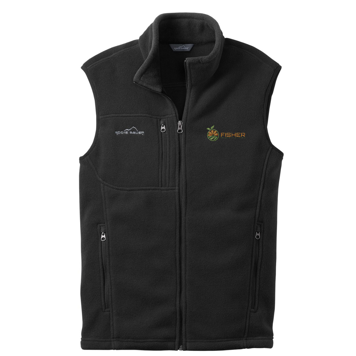Eddie Bauer - Fleece Vest - Embroidered — Black