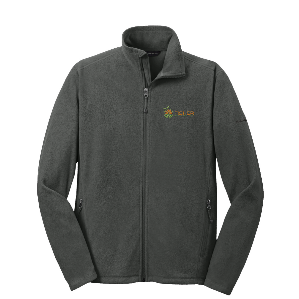 Eddie Bauer Full-Zip Microfleece Jacket - Embroidered — Grey Steel