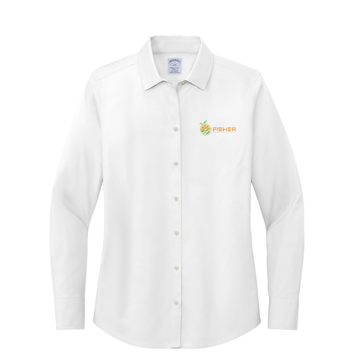 Brooks Brothers Women's Wrinkle-Free Stretch Pinpoint Shirt - Embroidered — White