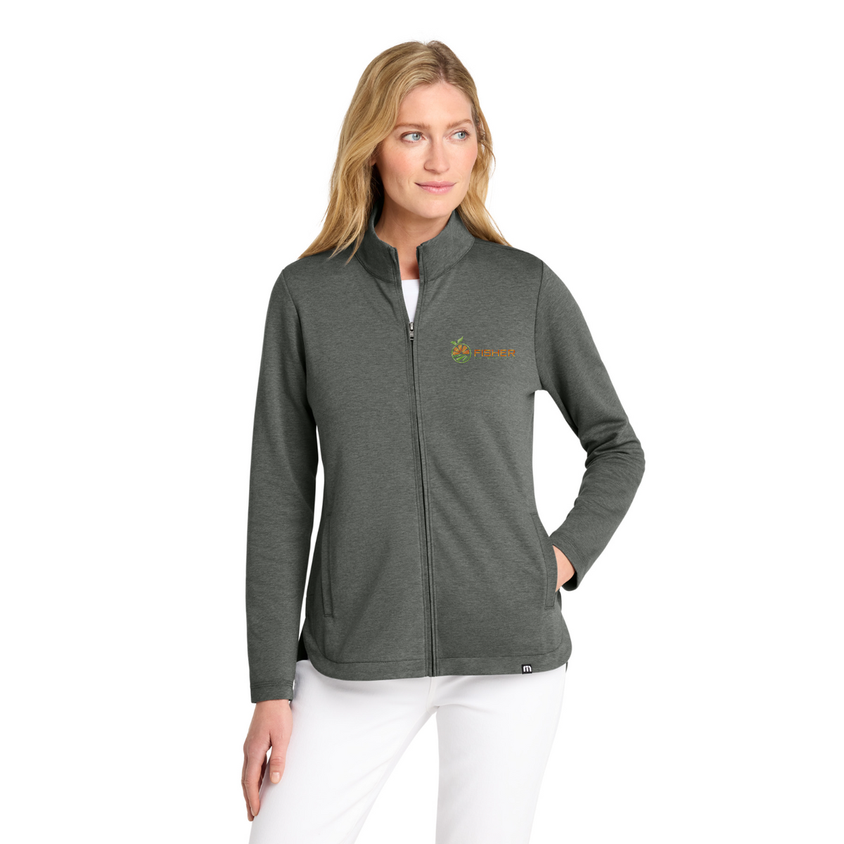 TravisMathew Women's Coveside Full-Zip - Embroidered — model