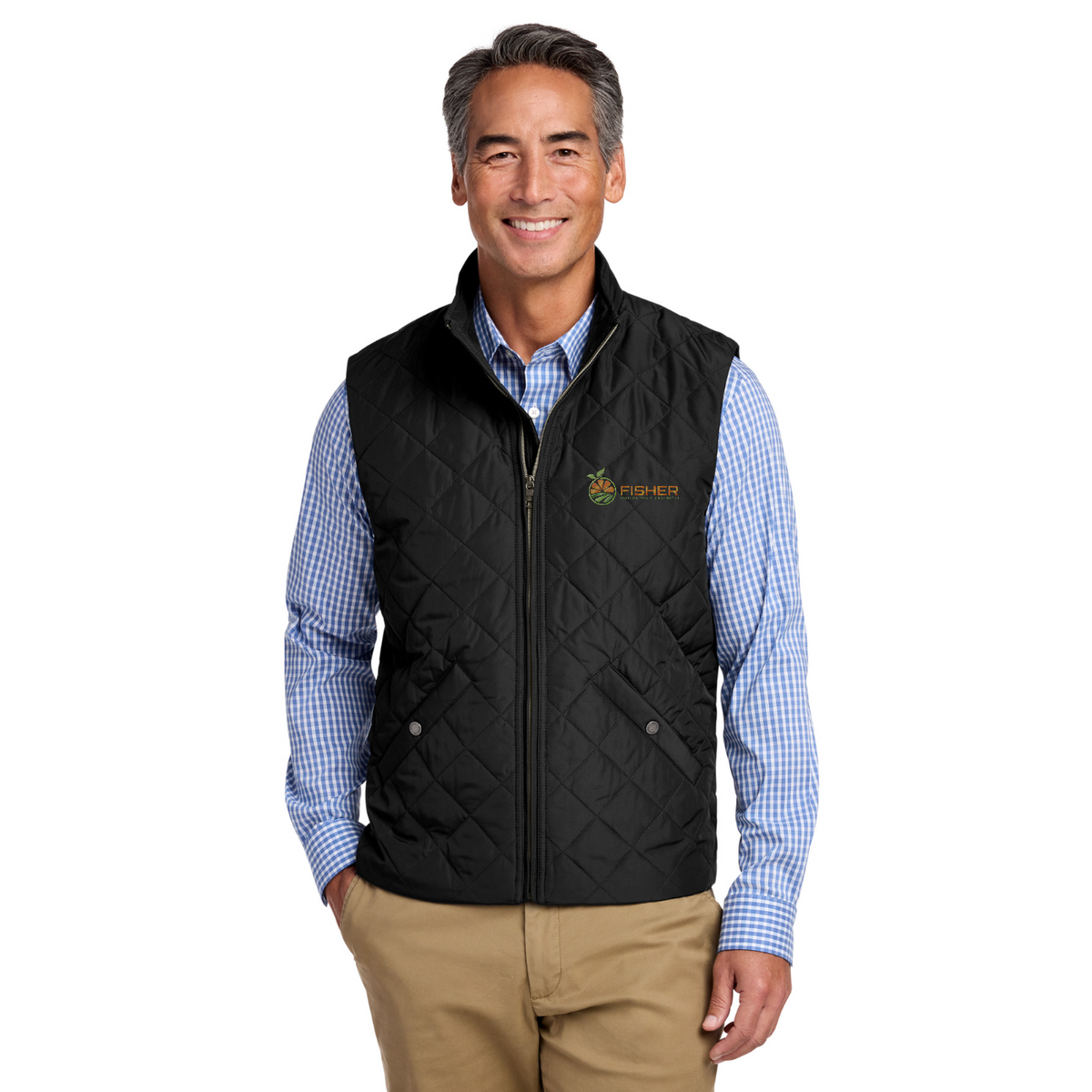 Brooks Brothers Quilted Vest - Embroidered — model