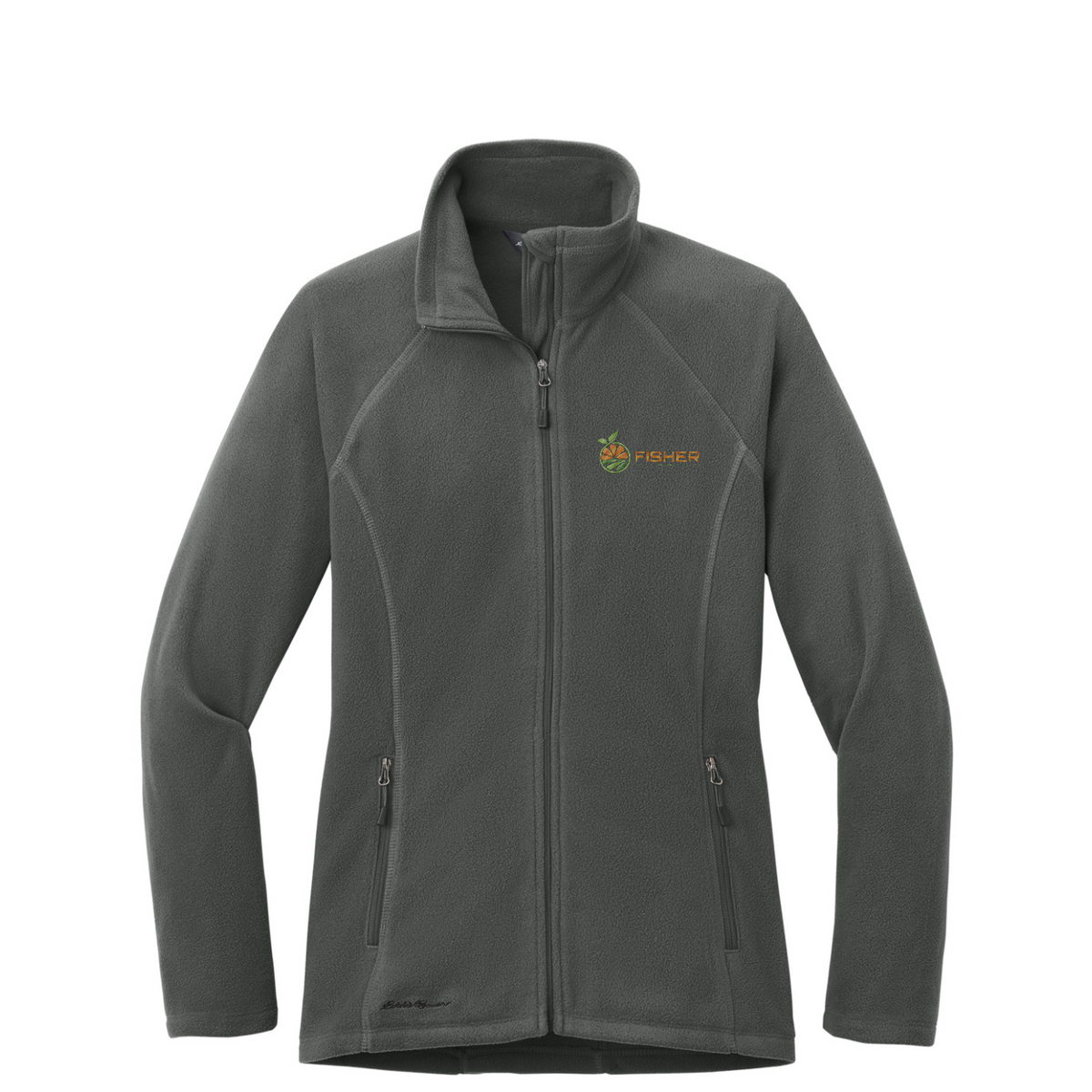 Eddie Bauer Women's Full-Zip Microfleece Jacket - Embroidered — Grey Steel