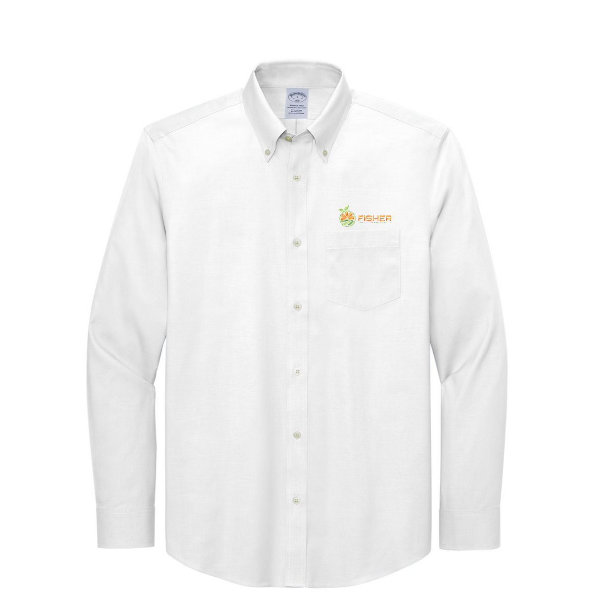 Brooks Brothers Wrinkle-Free Stretch Pinpoint Shirt - Embroidered — White