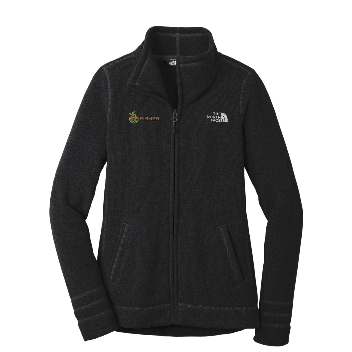 The North Face Women's Sweater Fleece Jacket - Embroidered — TNF Black Heather
