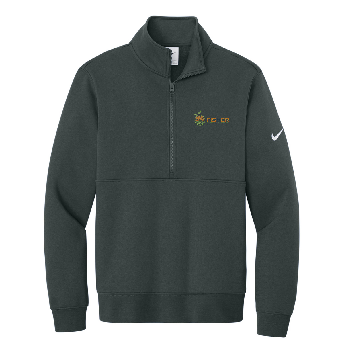 Nike Club Fleece Sleeve Swoosh 1/2-Zip - Embroidered — Anthracite