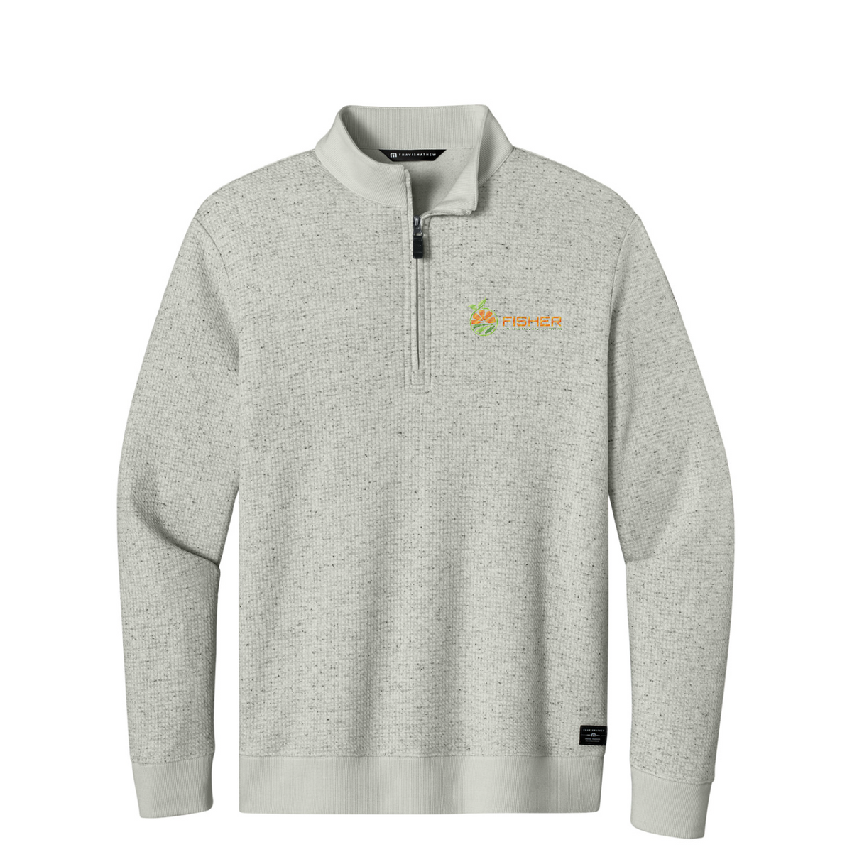 TravisMathew Waffle 1/4-Zip - Embroidered — Light Grey Heather