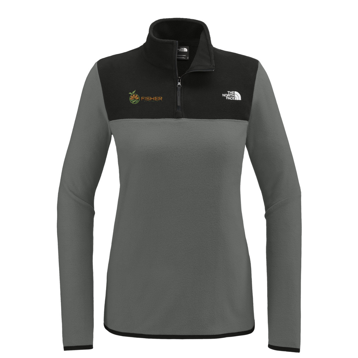 The North Face Women's Glacier 1/4-Zip Fleece - Embroidered — Asphalt Grey/ TNF Black
