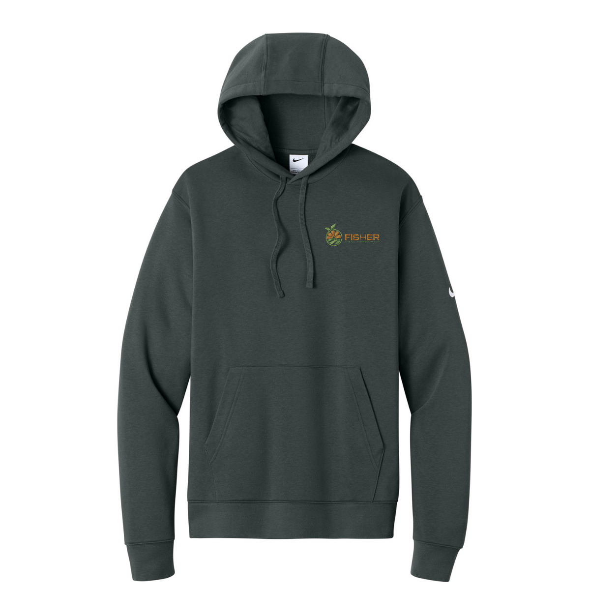 Nike Club Fleece Sleeve Swoosh Pullover Hoodie - Embroidered — Anthracite