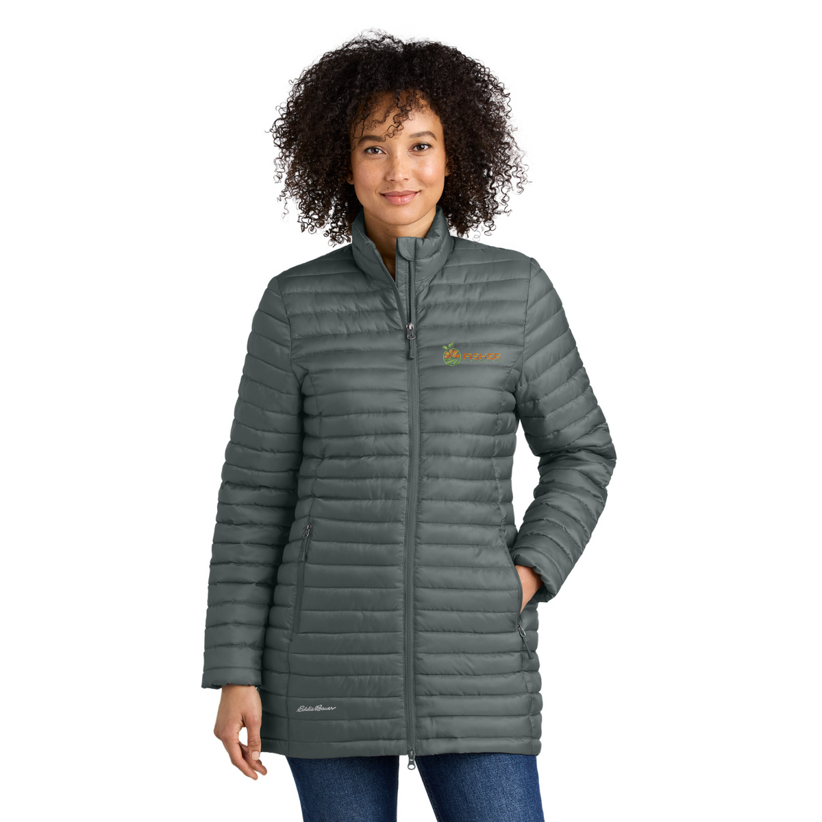 Eddie Bauer Women's Packable Quilted Full-Zip - Embroidered — model
