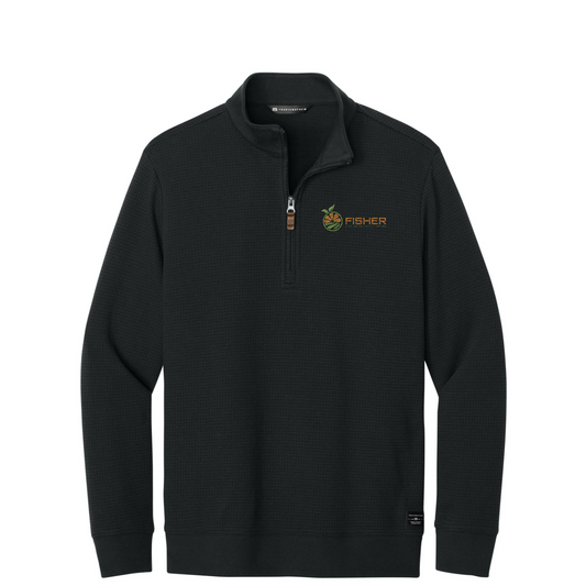 TravisMathew Waffle 1/4-Zip - Embroidered — Black
