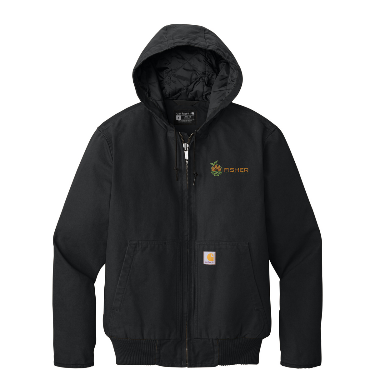 Carhartt Washed Duck Active Jac - Embroidered — Black