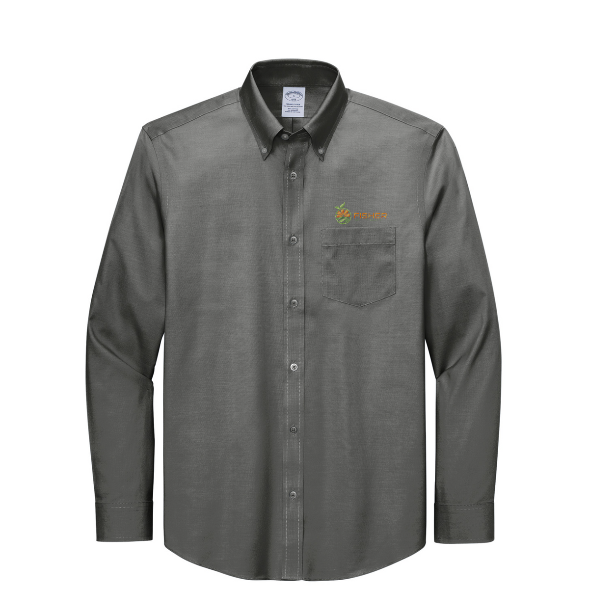 Brooks Brothers Wrinkle-Free Stretch Pinpoint Shirt - Embroidered — Deep Black