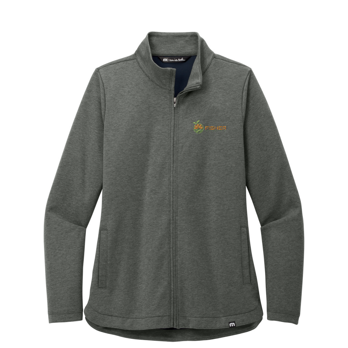 TravisMathew Women's Coveside Full-Zip - Embroidered — Dark Grey Heather