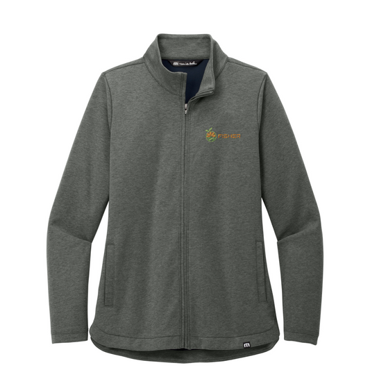 TravisMathew Women's Coveside Full-Zip - Embroidered — Dark Grey Heather