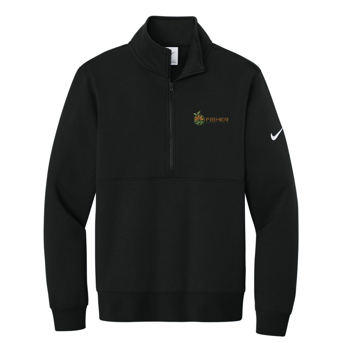 Nike Club Fleece Sleeve Swoosh 1/2-Zip - Embroidered — Black