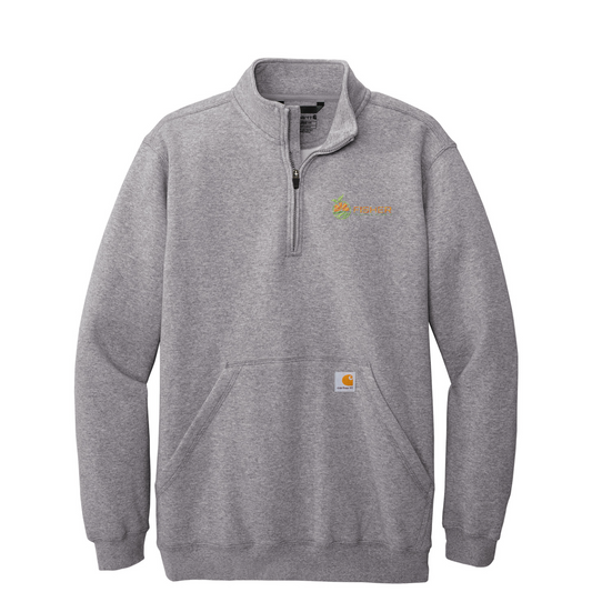 Carhartt Midweight 1/4-Zip Mock Neck Sweatshirt - Embroidered — Heather Grey