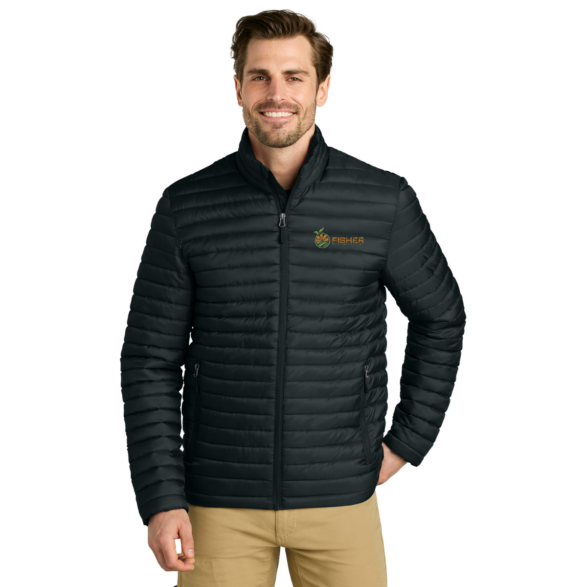 Eddie Bauer Packable Quilted Full-Zip - Embroidered — model