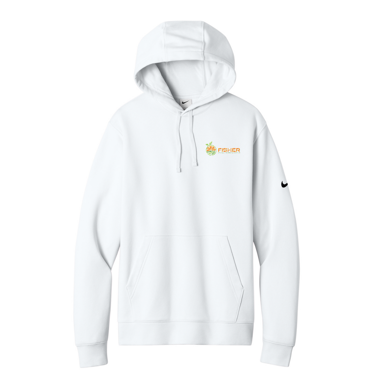 Nike Club Fleece Sleeve Swoosh Pullover Hoodie - Embroidered — White