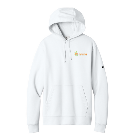 Nike Club Fleece Sleeve Swoosh Pullover Hoodie - Embroidered — White