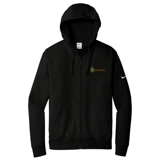 Nike Club Fleece Sleeve Swoosh Full-Zip Hoodie - Embroidered — Black