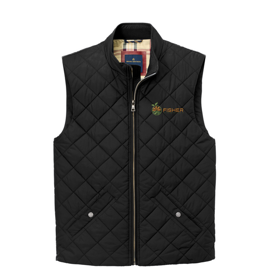 Brooks Brothers Quilted Vest - Embroidered — Deep Black