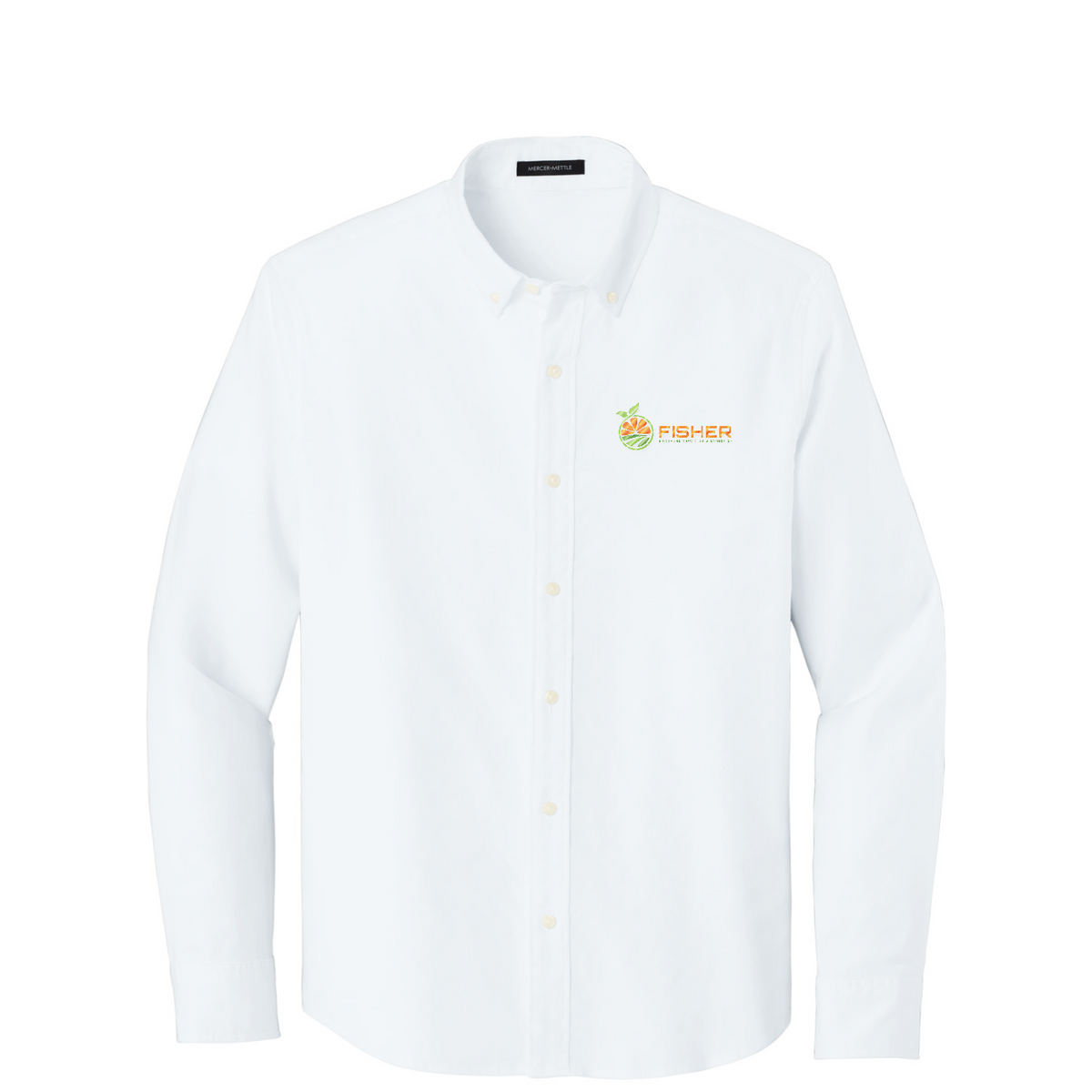 Mercer+Mettle Long Sleeve Modern Oxford Shirt - Embroidered — White