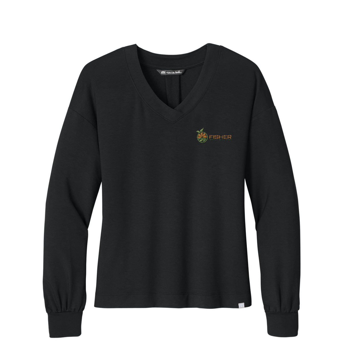 TravisMathew Women's Long Weekend V-Neck - Embroidered — Black