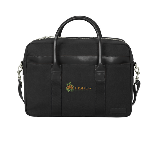 Brooks Brothers Wells Briefcase - Embroidered — Black