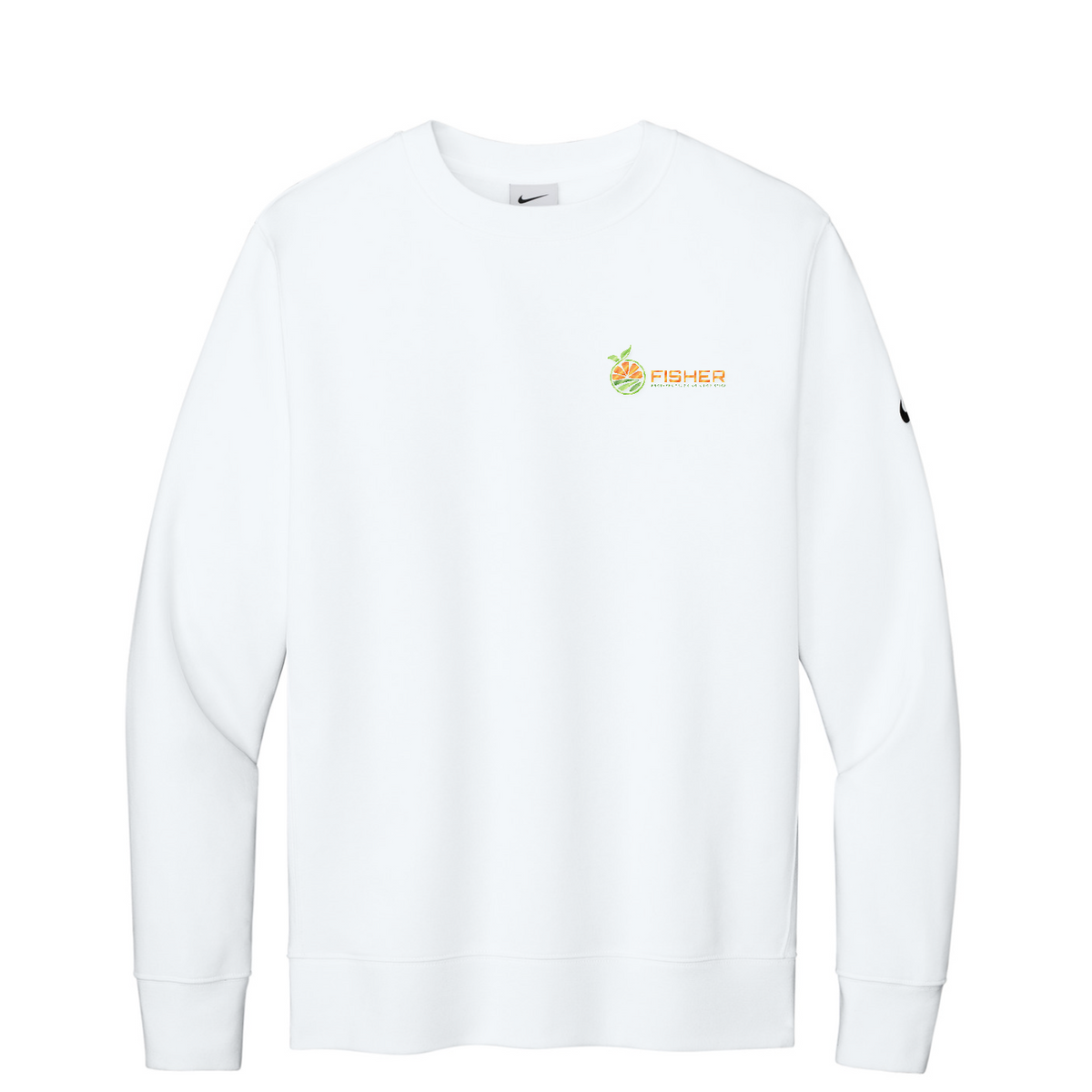 Nike Club Fleece Sleeve Swoosh Crew - Embroidered — White