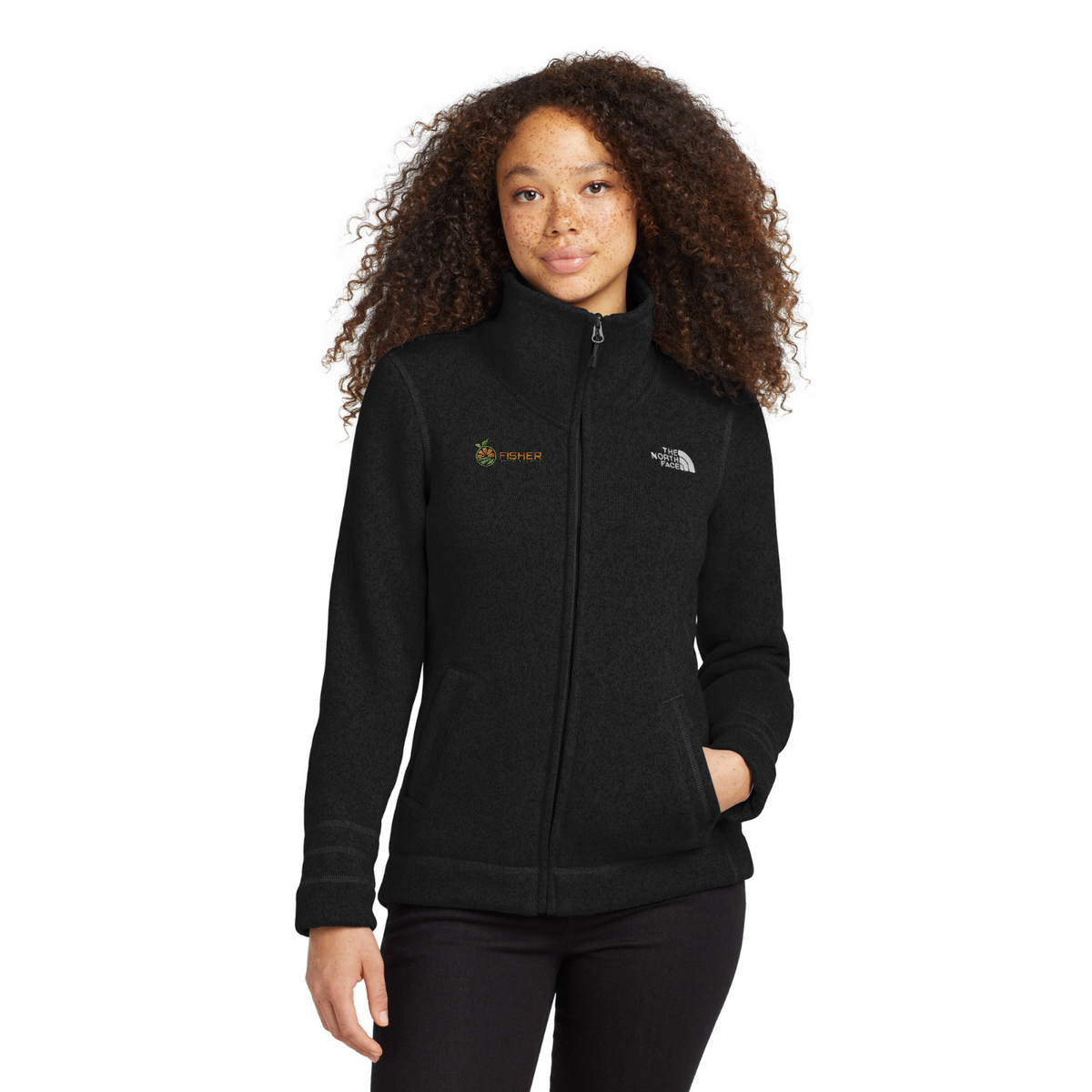 The North Face  Women's Sweater Fleece Jacket - Embroidered — model