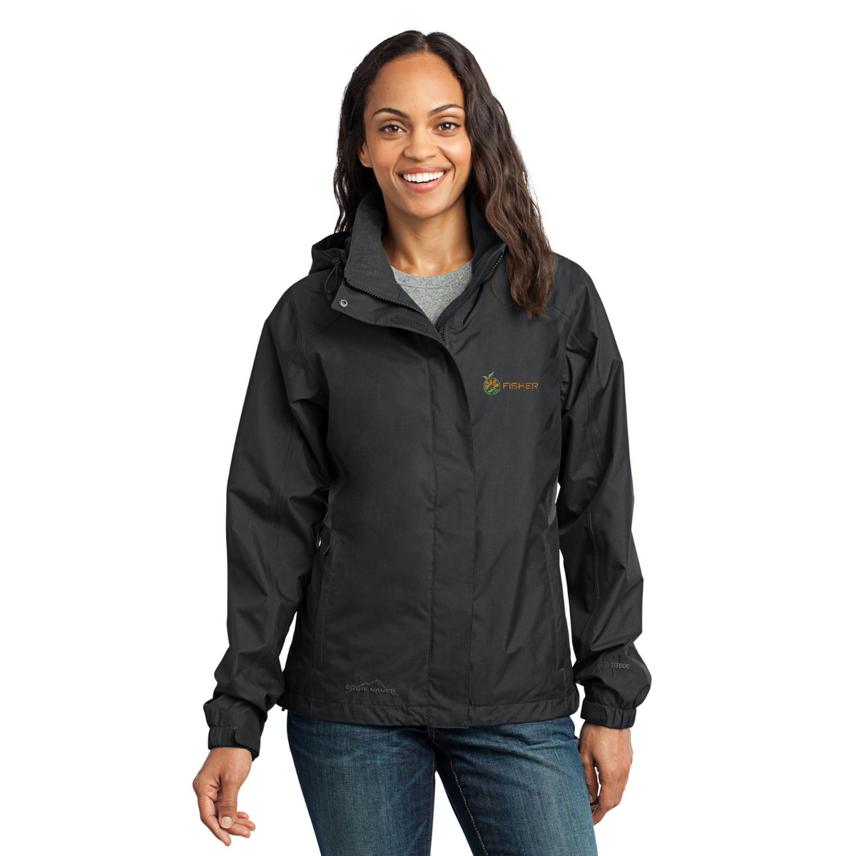 Eddie Bauer Women's Rain Jacket - Embroidered — model