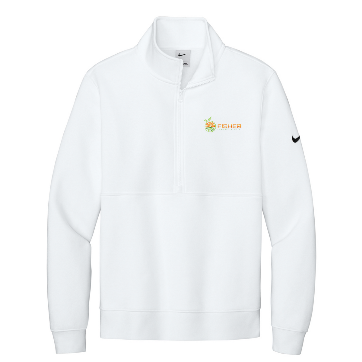 Nike Club Fleece Sleeve Swoosh 1/2-Zip - Embroidered — White