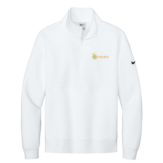 Nike Club Fleece Sleeve Swoosh 1/2-Zip - Embroidered — White