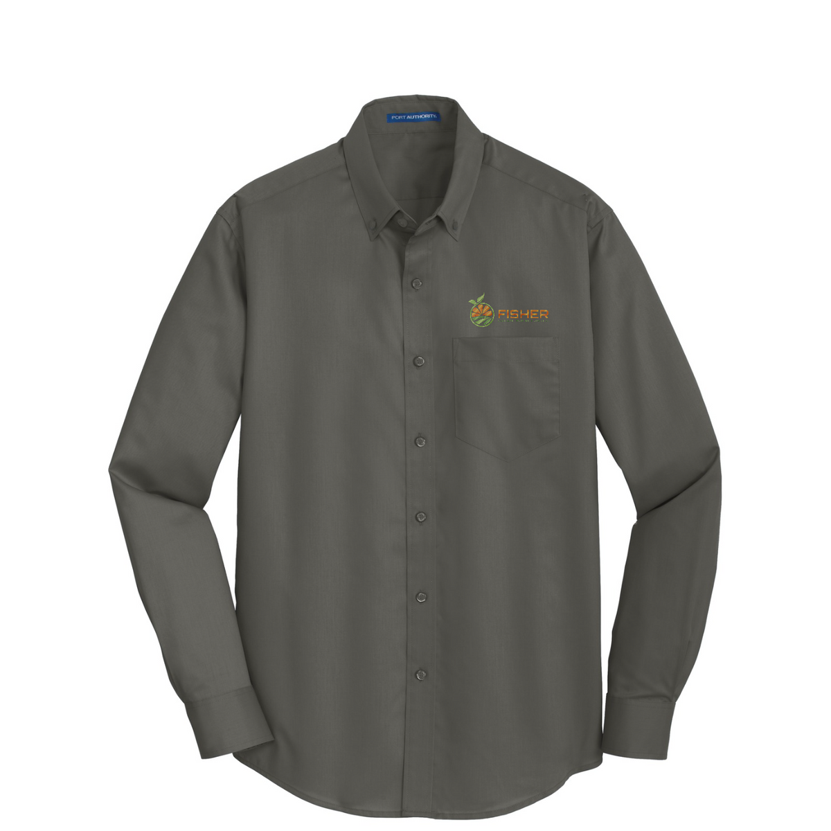Port Authority SuperPro Twill Shirt - Embroidered — Sterling Grey
